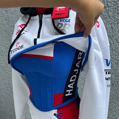 Made-to-order--Custom RB Visa Cropped Hoodie, Corset Top and Skirt Set