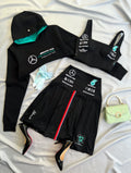 Made-to-order--Custom AMG Cropped Hoodie, Corset Top and Skirt Set