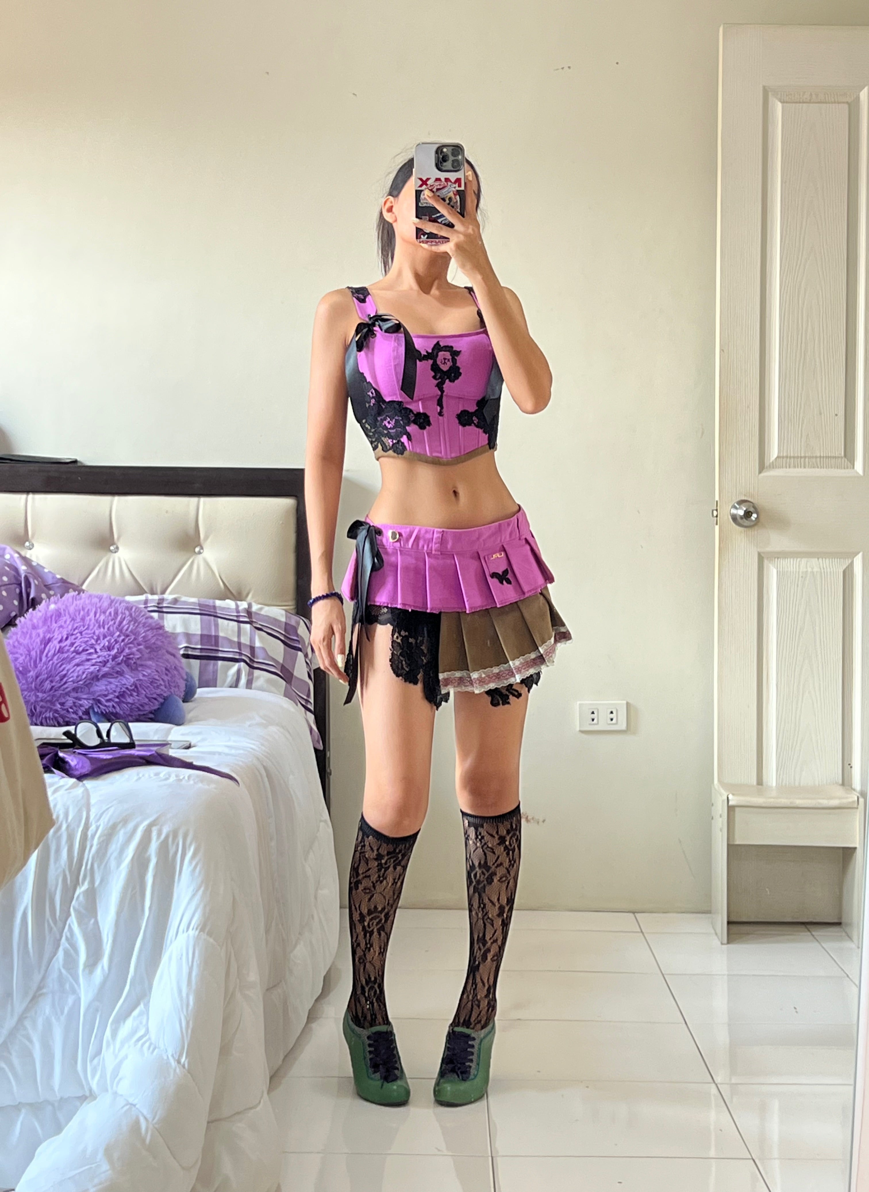 Reworked Ralph Lauren Corset Top and skirt set