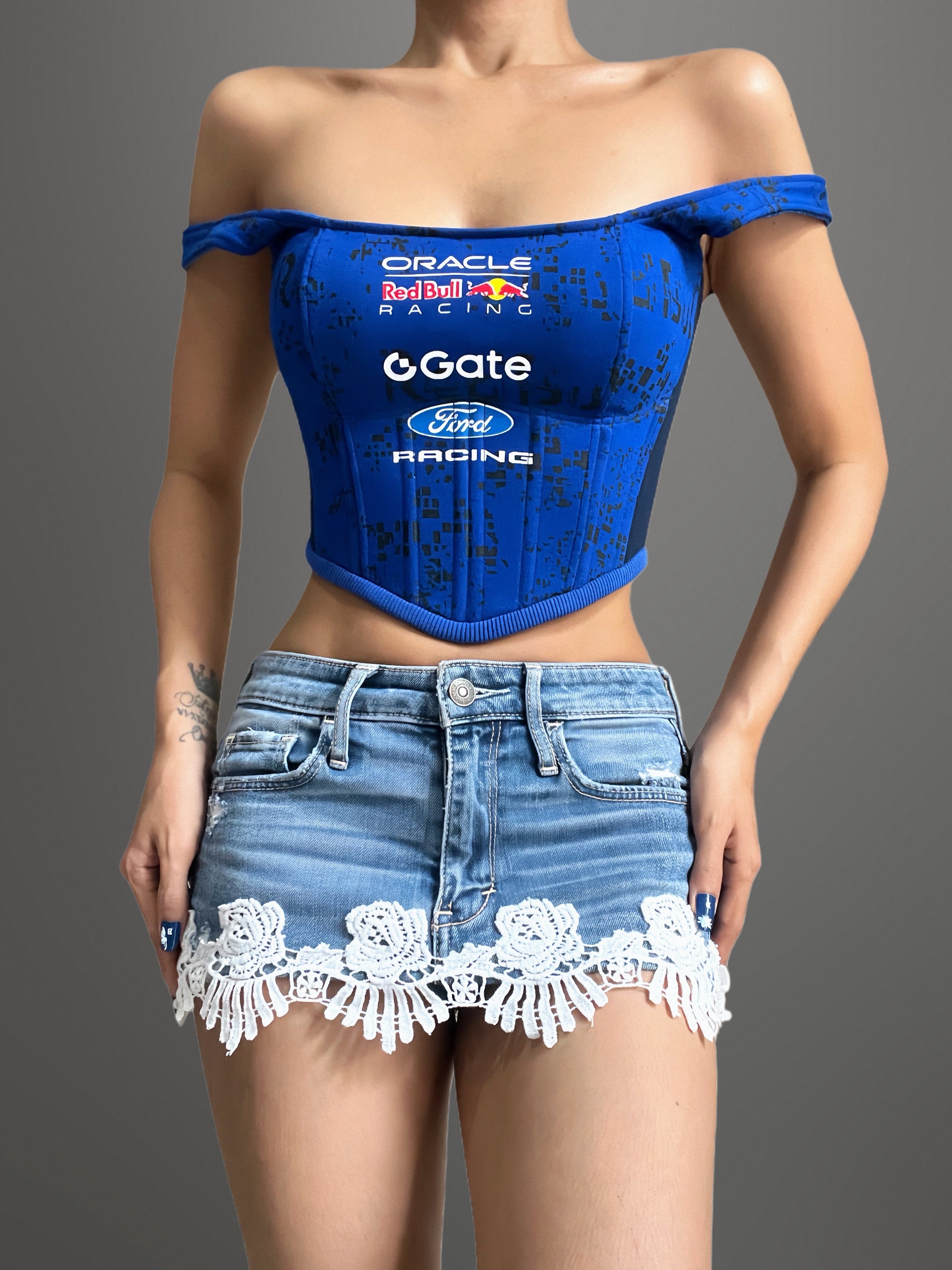 Made-to-order--Custom RB Cropped Jacket and Corset Top Set