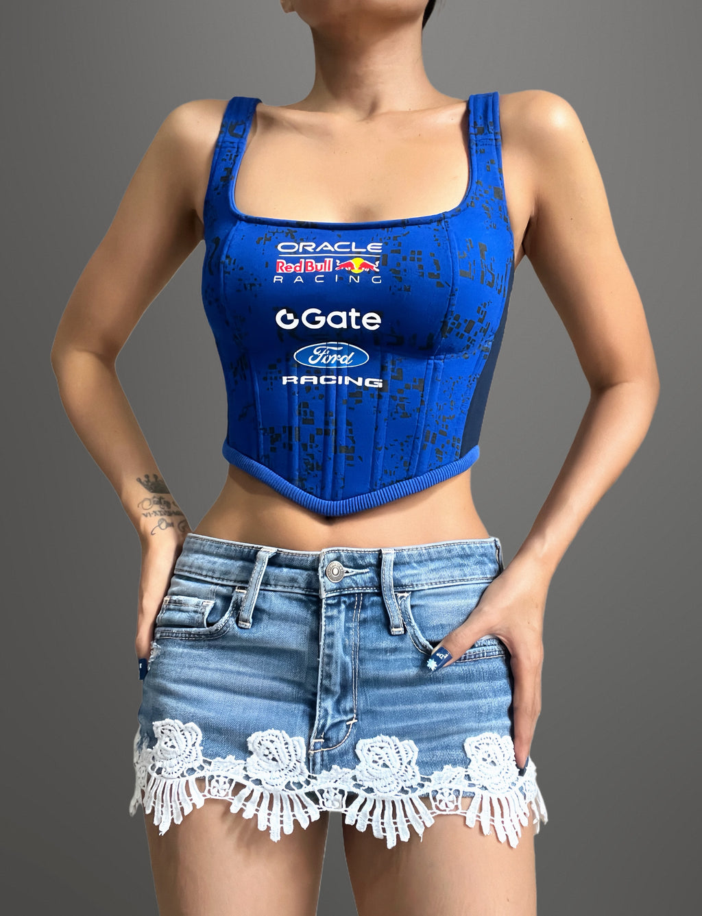 Made-to-order--Custom RB Cropped Jacket and Corset Top Set