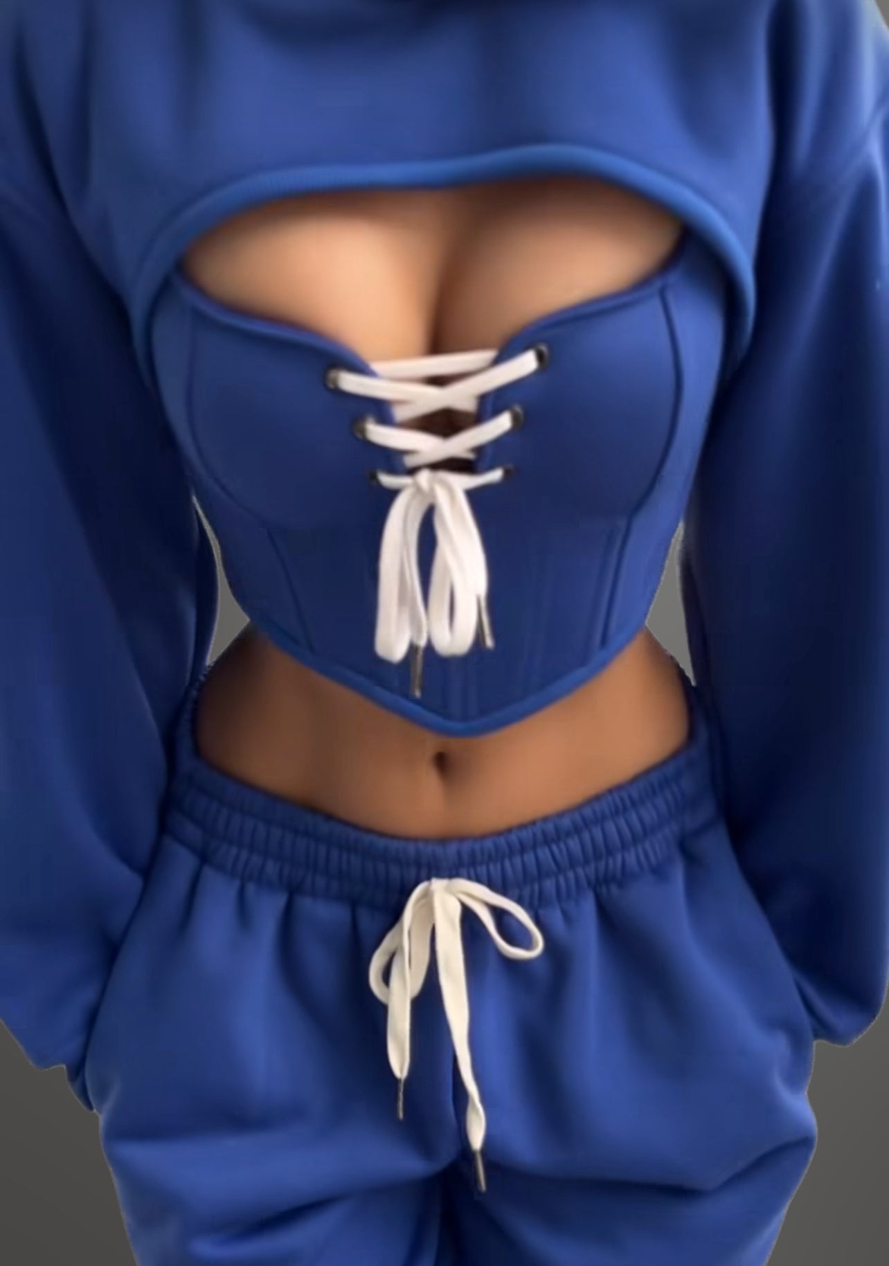Made-to-order--Athena Cropped Hoodie, Corset Top and Sweatpants Set