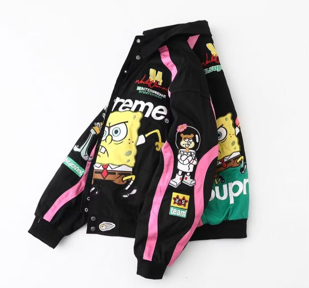 Vintage Style Supreme SpongeBob Racing Jacket