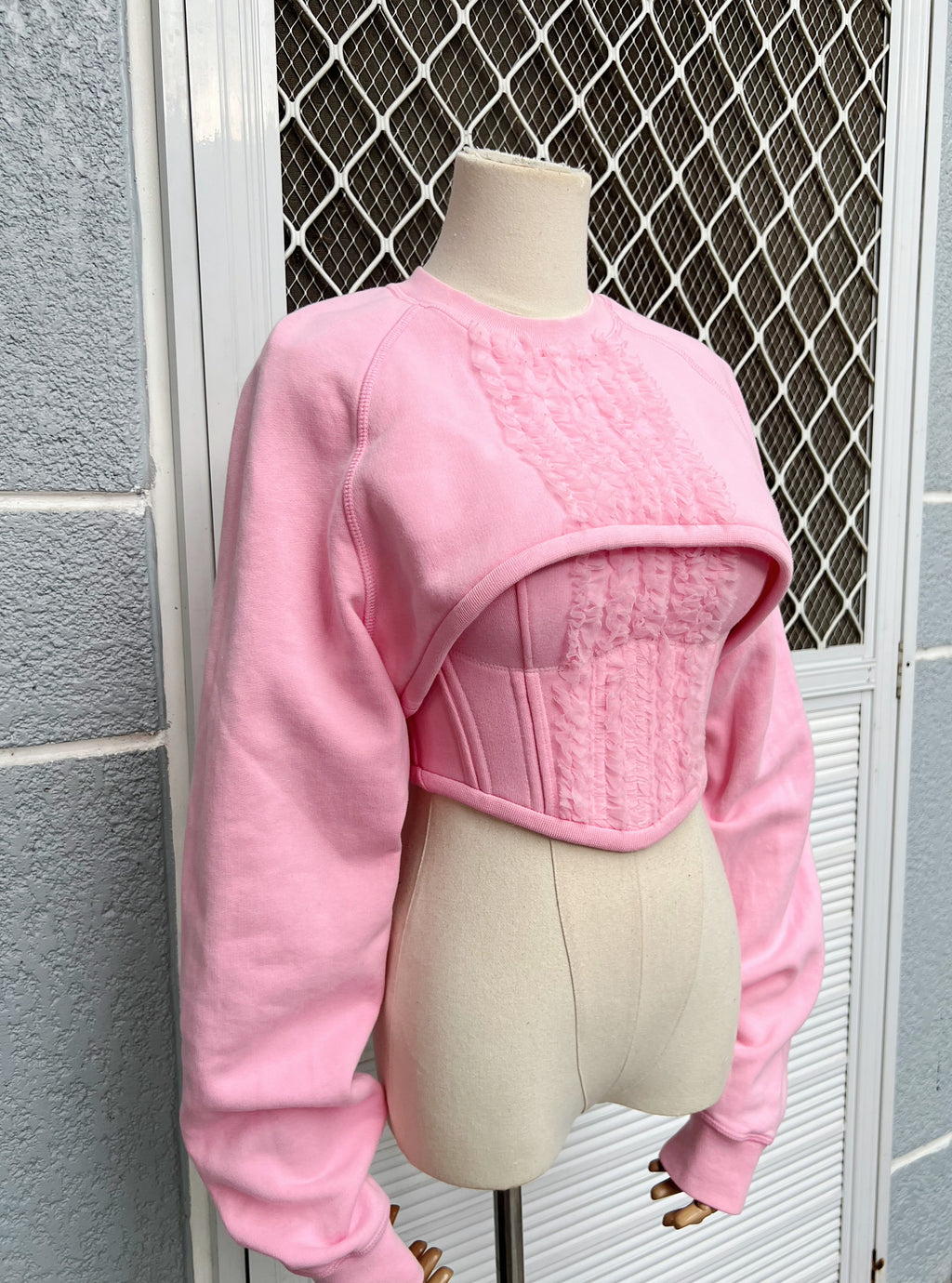 DSQUARED 2 Cropped Sweatshirt and Corset Top Set