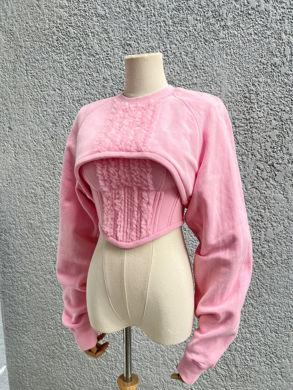 DSQUARED 2 Cropped Sweatshirt and Corset Top Set