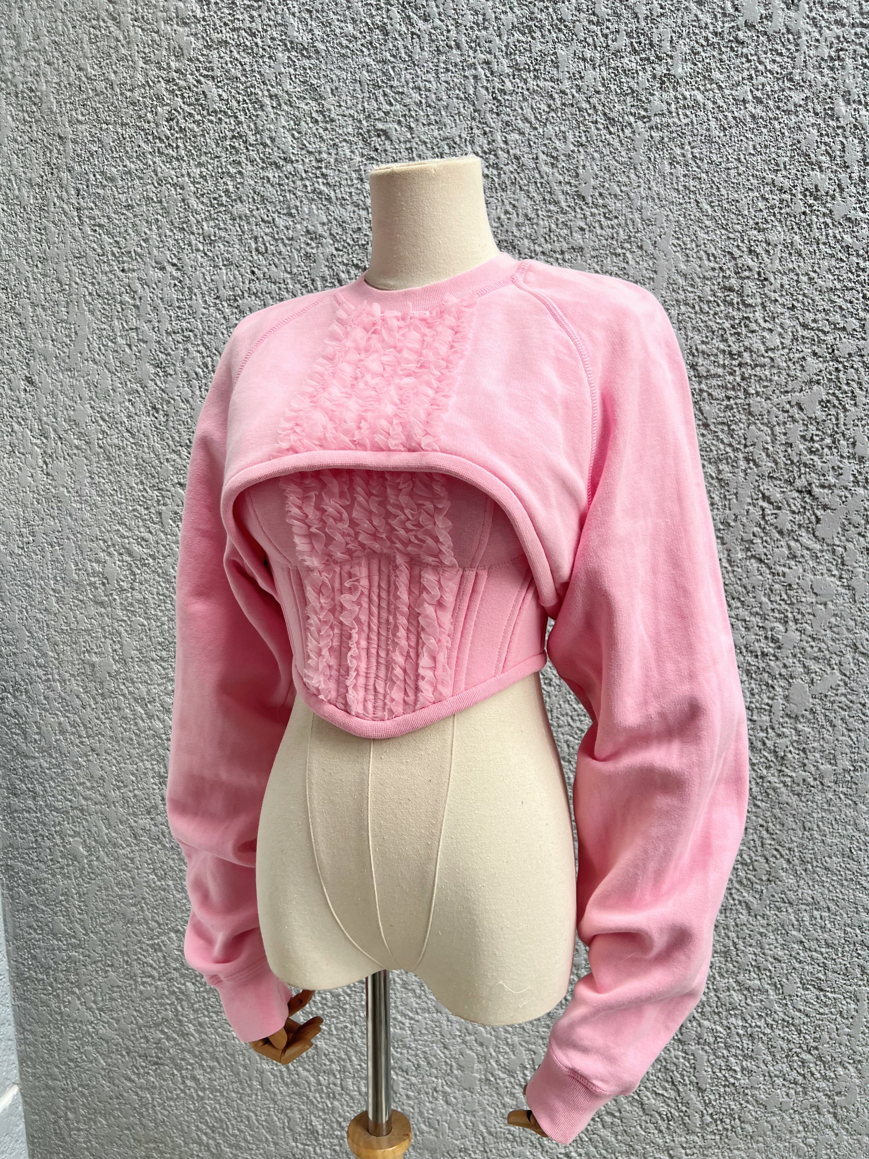 DSQUARED 2 Cropped Sweatshirt and Corset Top Set