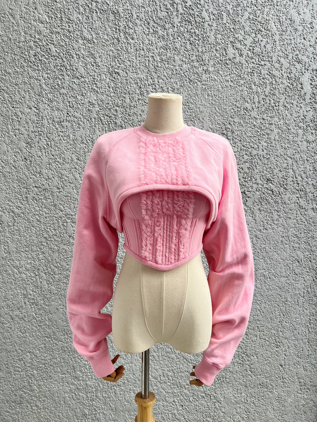 DSQUARED 2 Cropped Sweatshirt and Corset Top Set