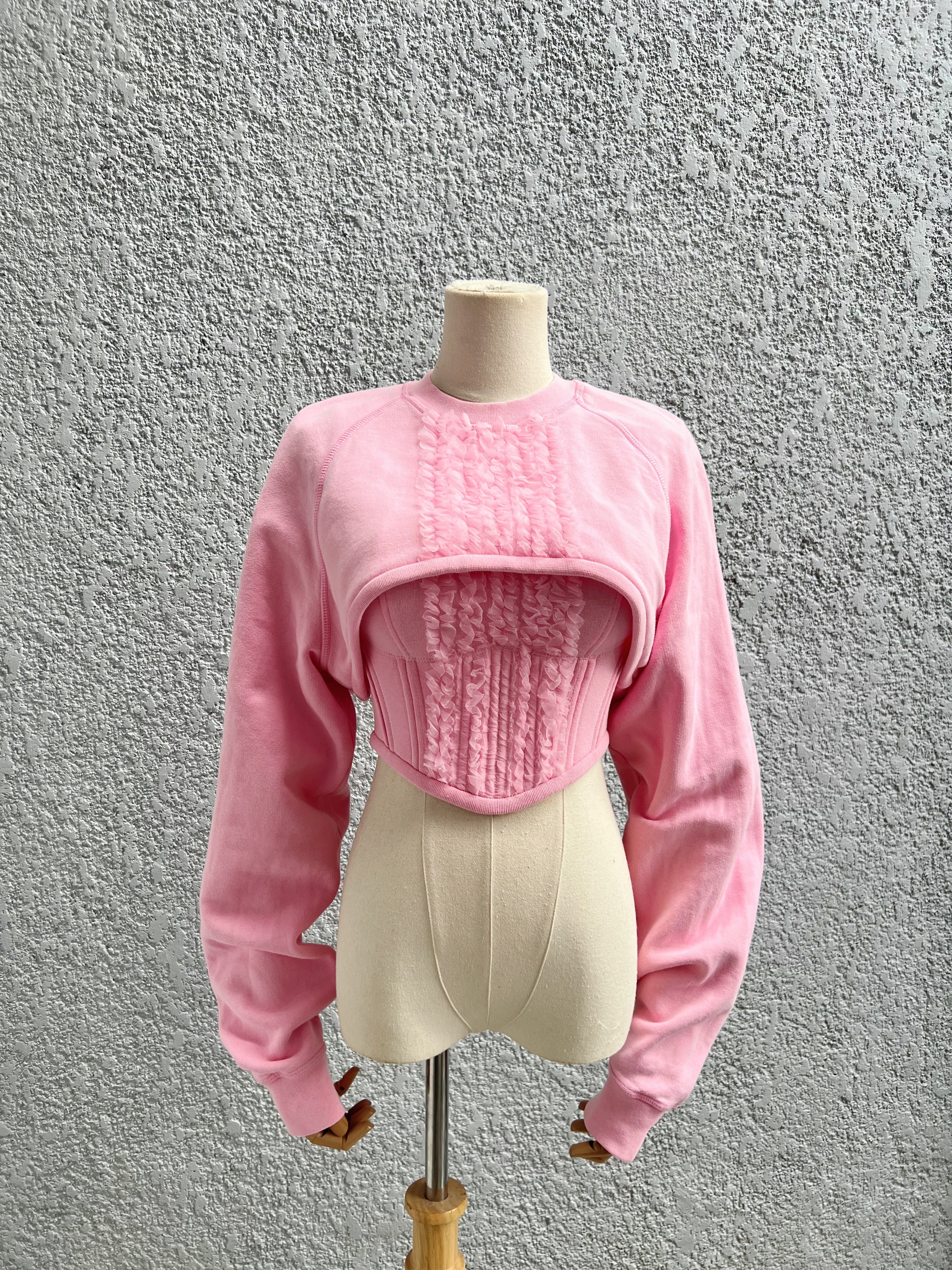 DSQUARED 2 Cropped Sweatshirt and Corset Top Set