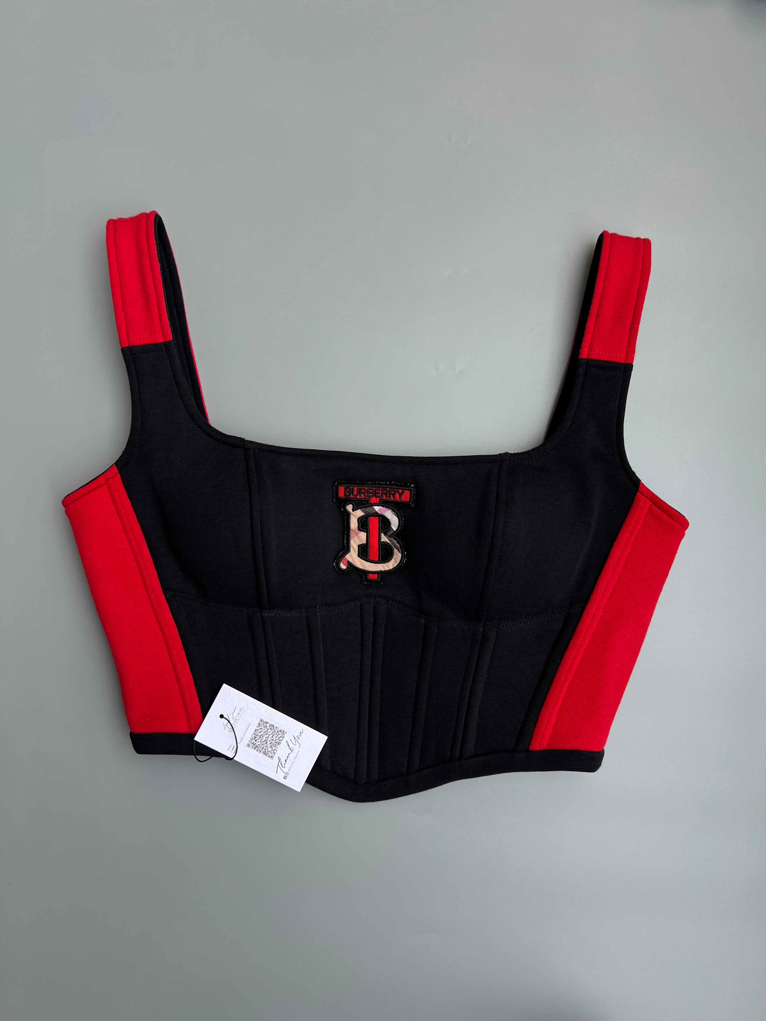 Reworked Burberry Inspired Corset Top