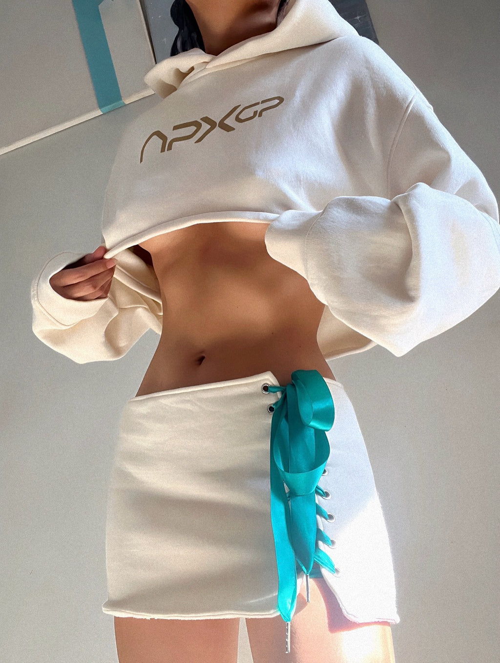 Made-to-order--Custom APXGPxAMG Hoodie Corset and Skirt Set