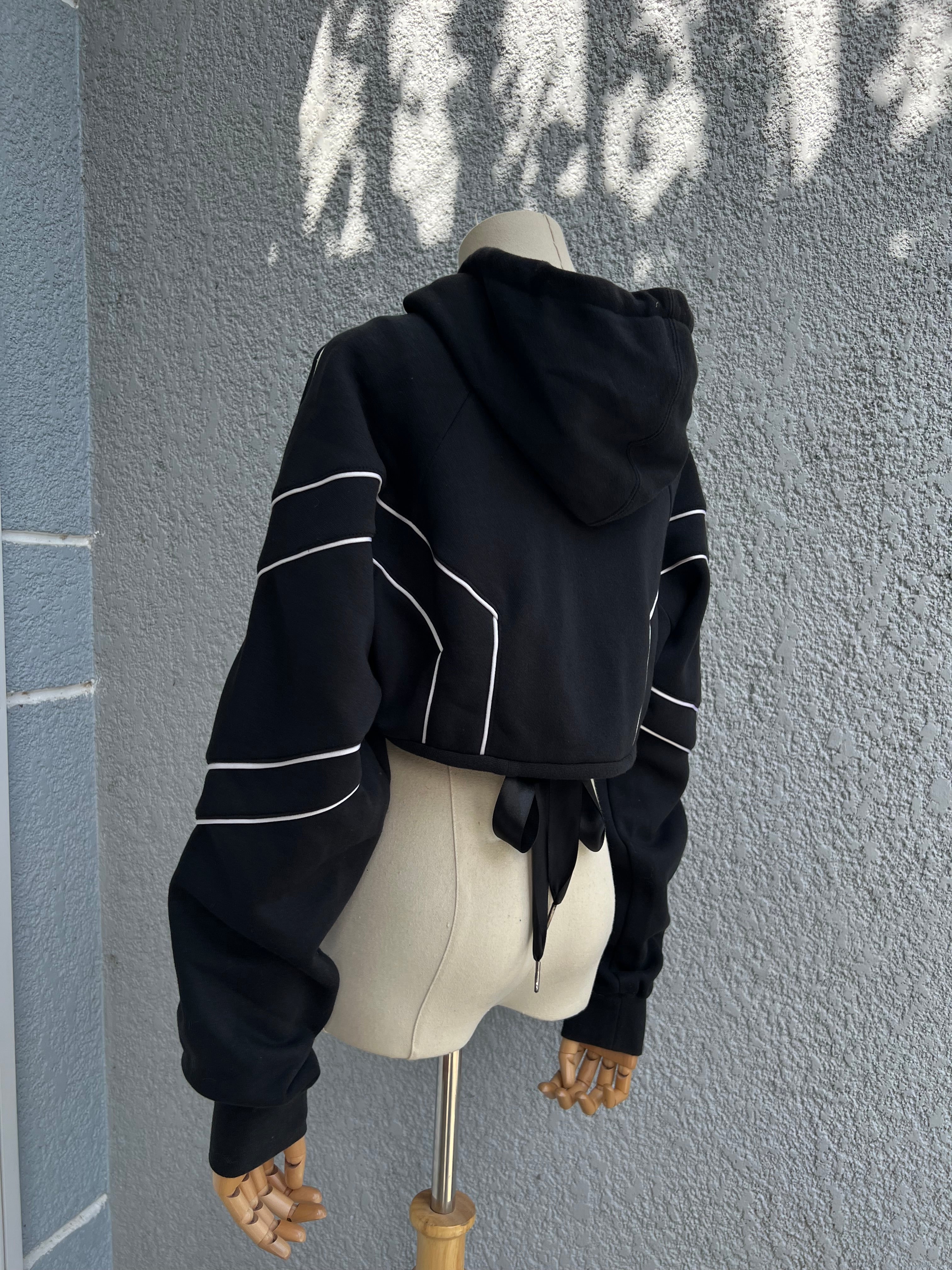 Made-to-order-Custom Adidas Cropped Hoodie Corset Top Set