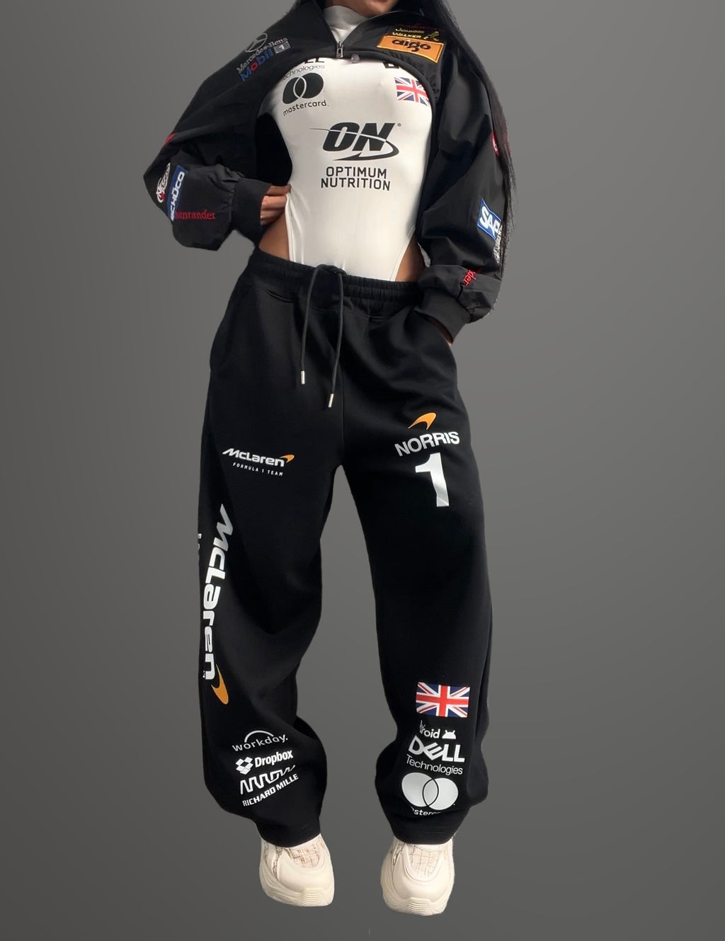 Custom motorsports inspired bodysuit and sweatpants set #1