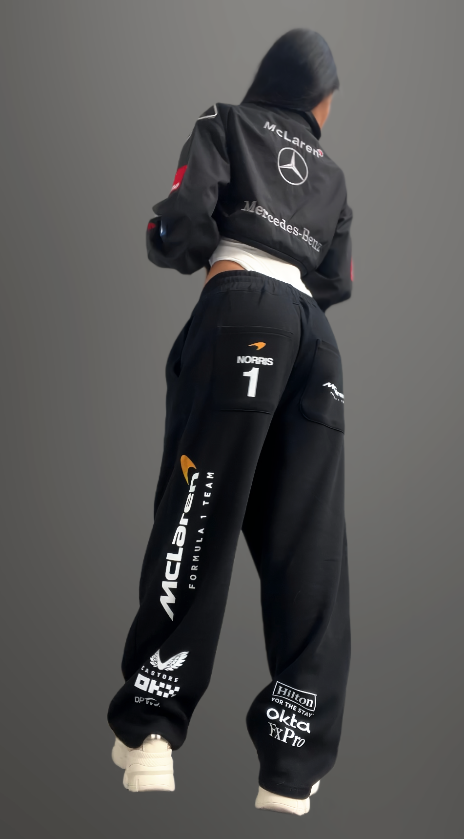 Custom motorsports inspired bodysuit and sweatpants set #1