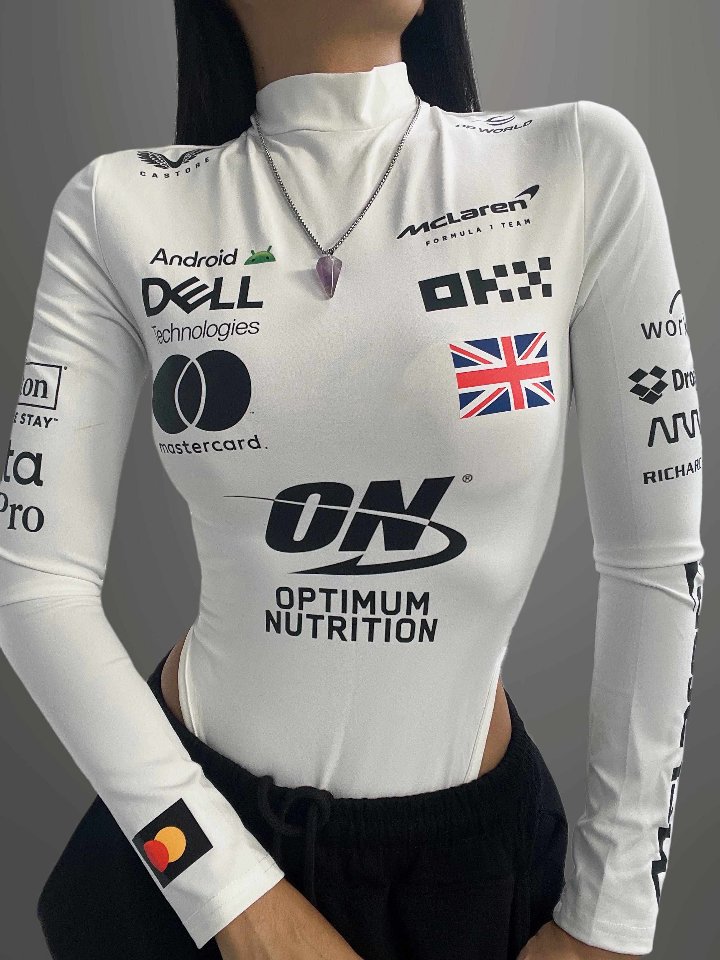 Custom motorsports inspired bodysuit and sweatpants set #1