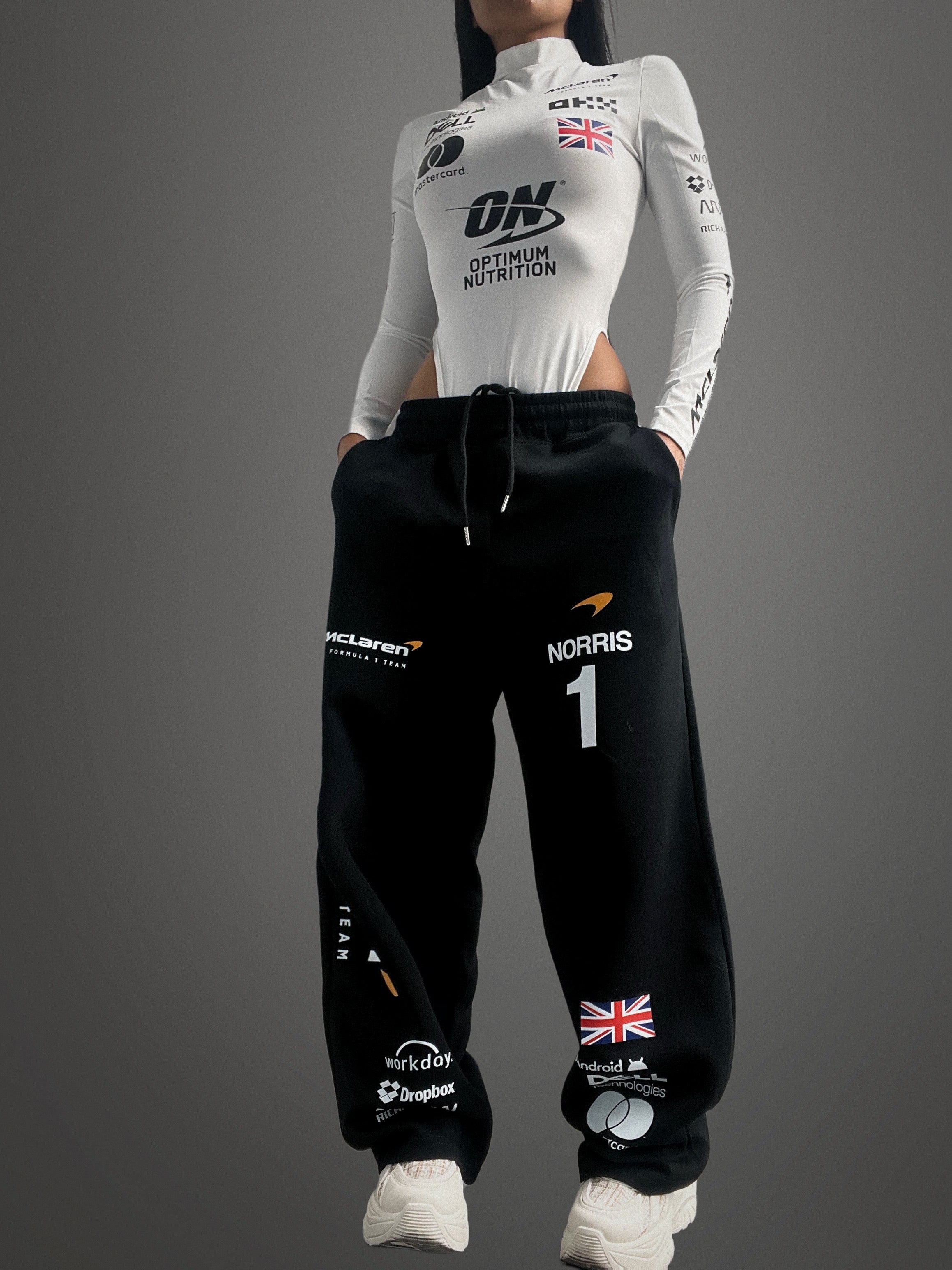 Custom motorsports inspired bodysuit and sweatpants set #1