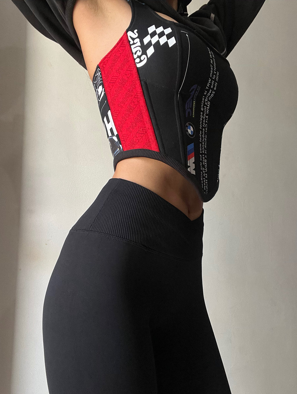 Made-to-order--Custom BMW Cropped Hoodie and Corset Top Set