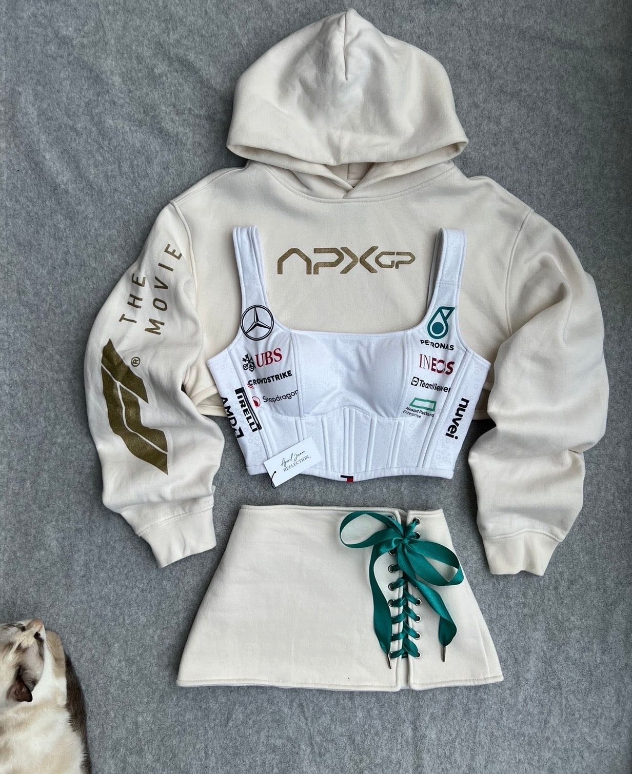 Made-to-order--Custom APXGPxAMG Hoodie Corset and Skirt Set